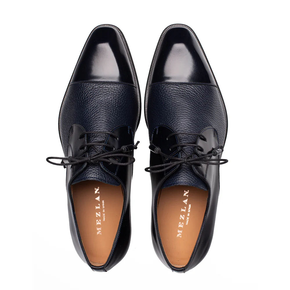 Mezlan Capello Hi-Shine Calf Derby Blue (21744)