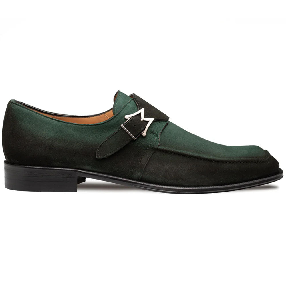 Mezlan Diesel Suede Monk Strap Forest
