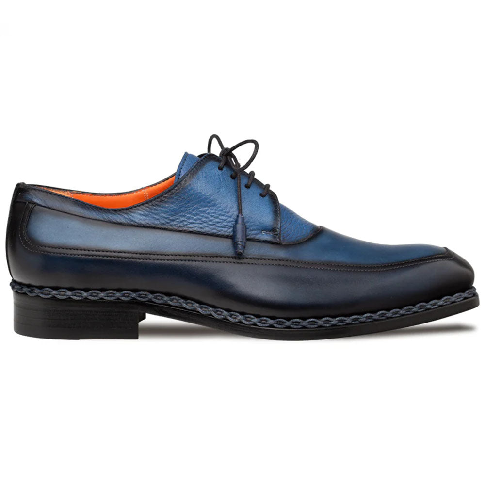 Mezlan Bowery Calf & Deer Derby Navy / Multi