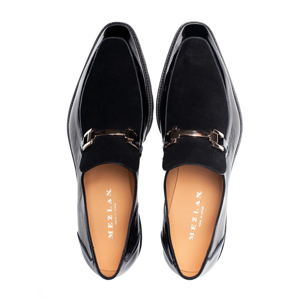 Mezlan Valone Hi-Shine & Suede Lug Slip-On Black (21763)