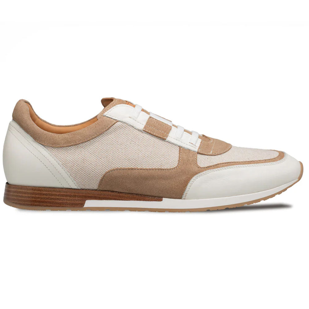 Mezlan Riumar Suede & Linen Slip-On Sneaker Bone / Sand (21882)