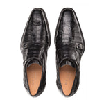 Mezlan Prague Crocodile Double Monk Strap Shoes Black