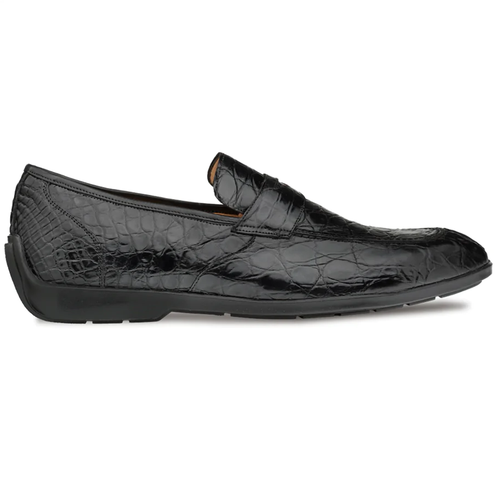 Mezlan RX4874-C Crocodile Driving Shoes Black