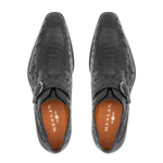 Mezlan Ostrich Monk Strap Black (4905-PS)