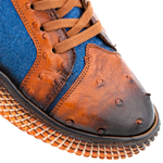 Mezlan Ostrich / Denim Hi-Top Sneaker Brandy / Jean (AX4925-S)