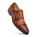 Mezlan Calf & Ostrich Double Monk Brandy (SX4943-S)