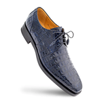 Mezlan Golfo Plain Toe Crocodile Derby Blue (4967-F)