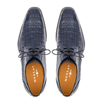 Mezlan Golfo Plain Toe Crocodile Derby Blue (4967-F)