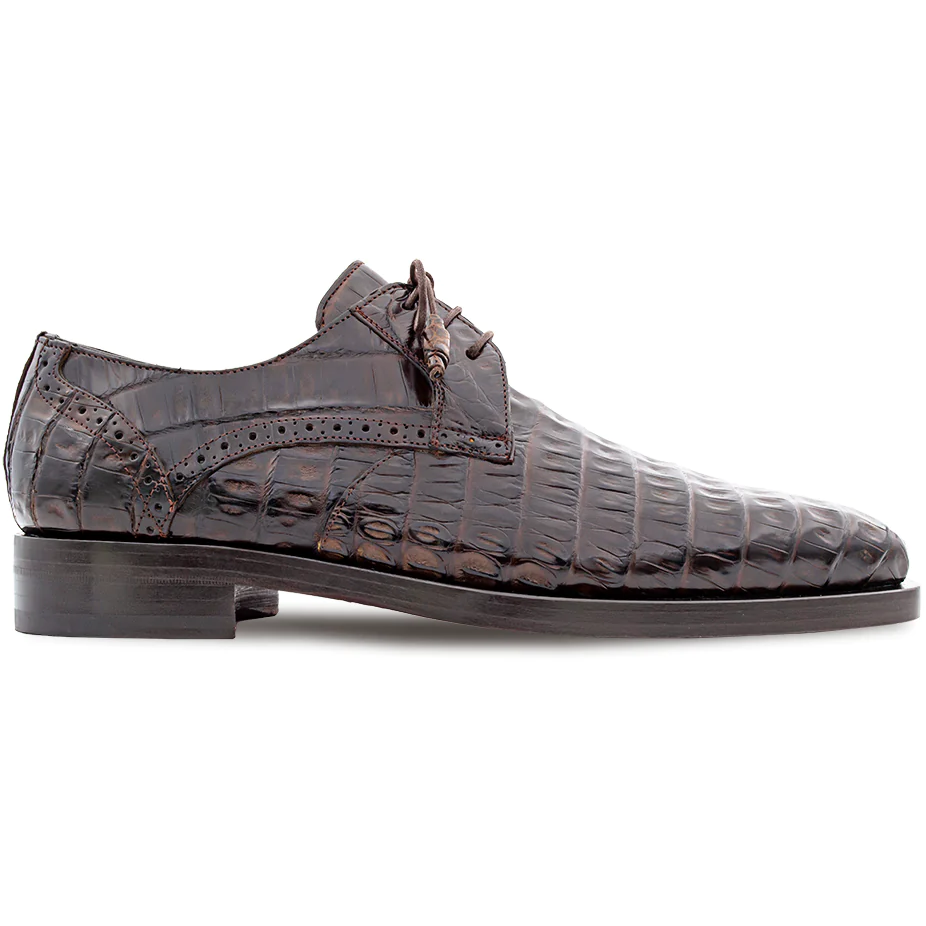 Mezlan Golfo Plain Toe Crocodile Derby Brown (4967-F)