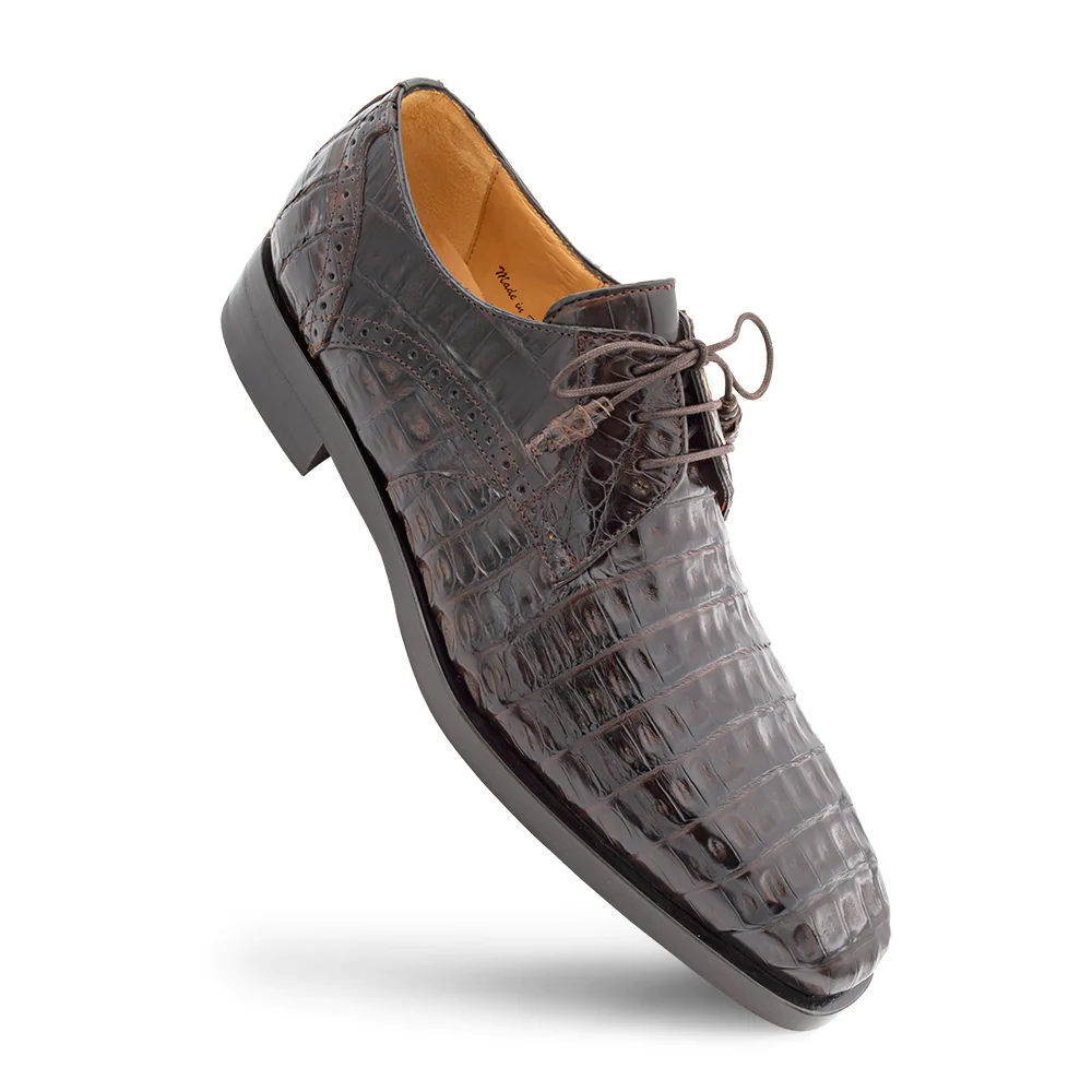 Mezlan Golfo Plain Toe Crocodile Derby Brown (4967-F)