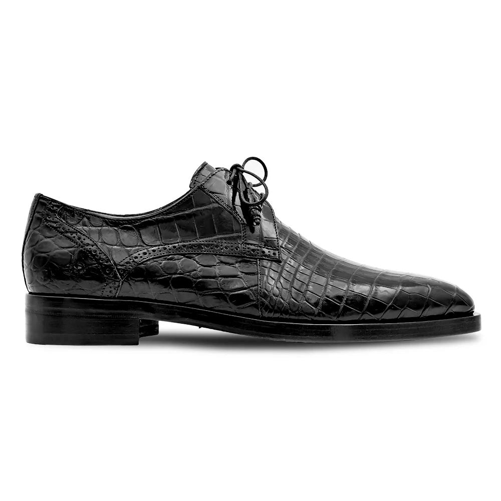 Mezlan Dandy Alligator Lace-Up Black