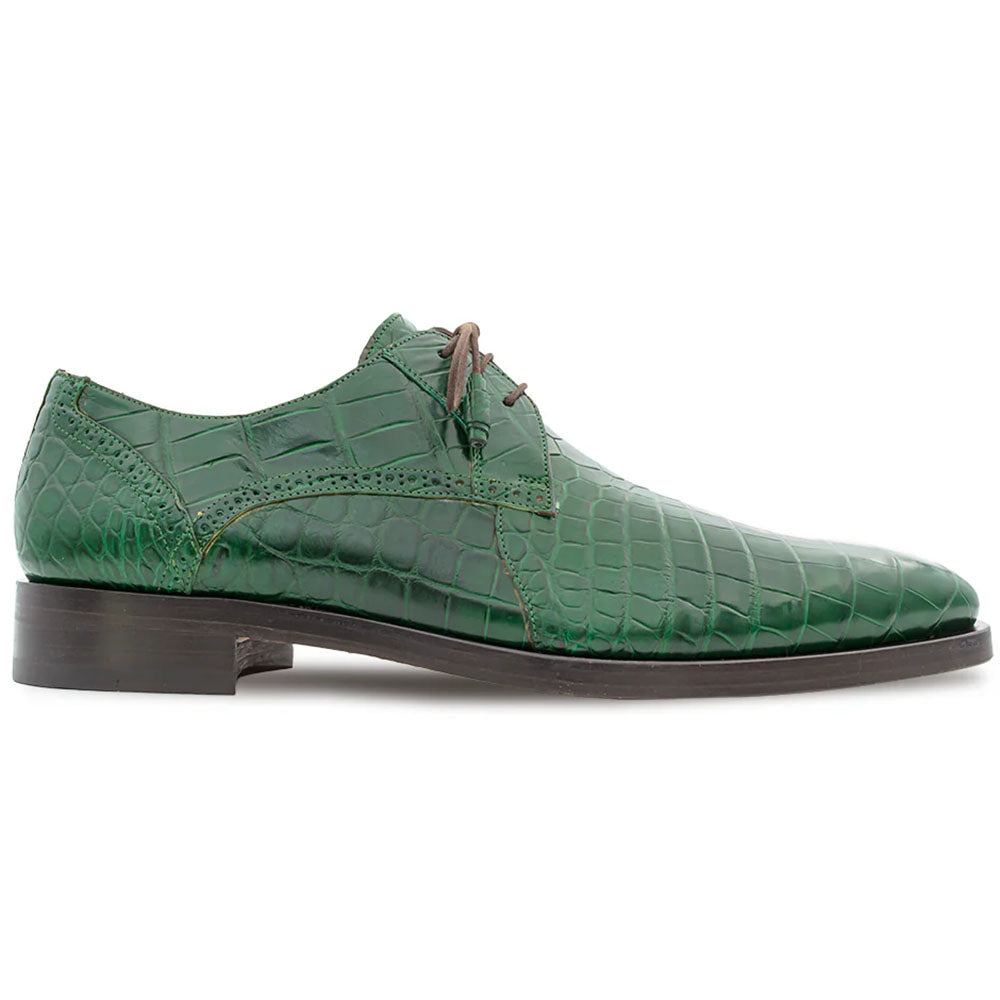 Mezlan Dandy Alligator Lace-Up Forest Green