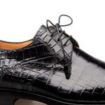 Mezlan Plain Toe Alligator Lace-Up Black (EX4967-J)