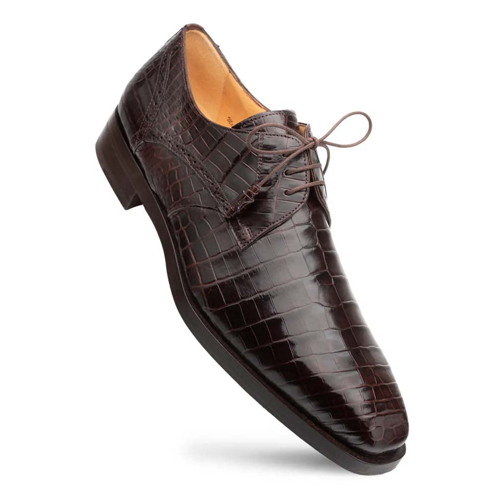 Mezlan Plain Toe Alligator Lace-Up Brown (EX4967-J)