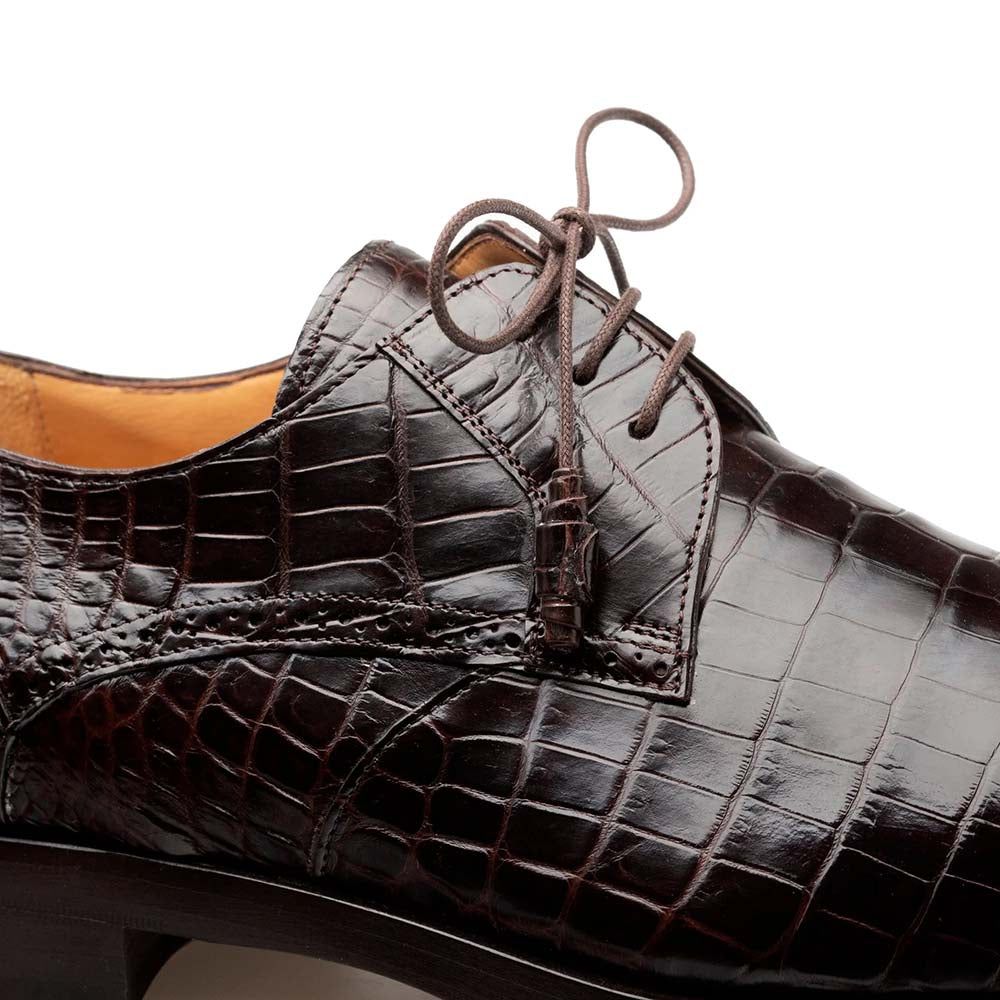 Mezlan Plain Toe Alligator Lace-Up Brown (EX4967-J)