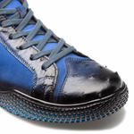 Mezlan Militare Ostrich / Suede Hi-Top Sneaker Jean / Cobalt (4987-S)