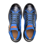 Mezlan Militare Ostrich / Suede Hi-Top Sneaker Jean / Cobalt (4987-S)