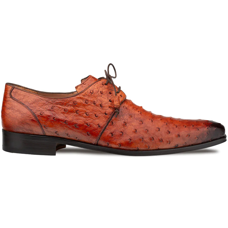 Mezlan Plain Toe Ostrich Lace Up Brandy (SX50018-S)