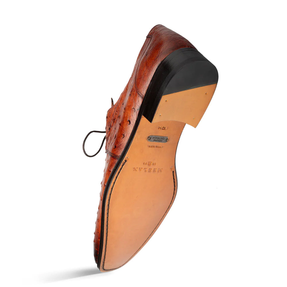 Mezlan Plain Toe Ostrich Lace Up Brandy (SX50018-S)