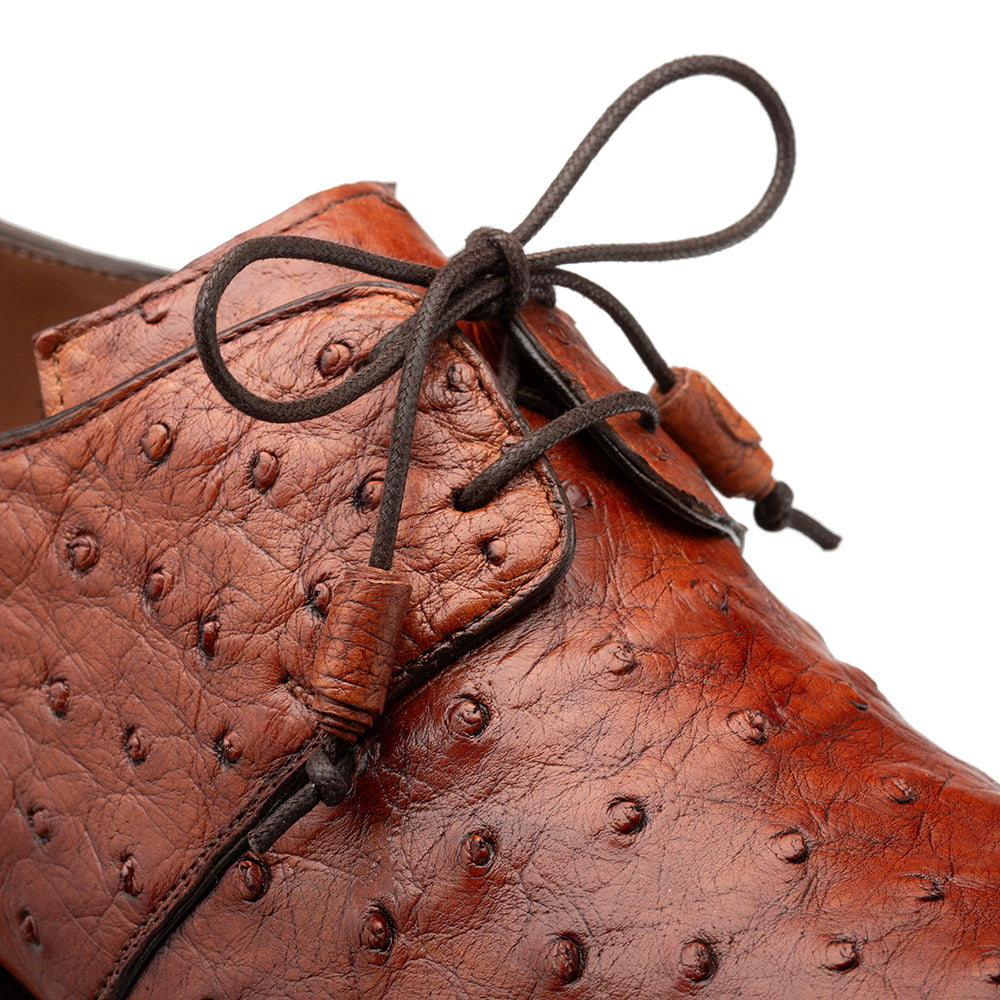 Mezlan Plain Toe Ostrich Lace Up Brandy (SX50018-S)