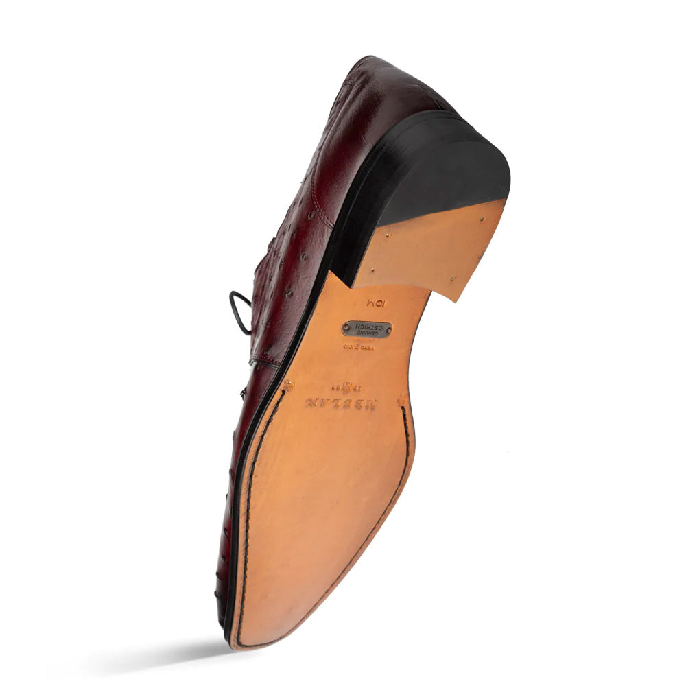 Mezlan Plain Toe Ostrich Lace Up Burgundy (SX50018-S)
