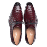 Mezlan Plain Toe Ostrich Lace Up Burgundy (SX50018-S)