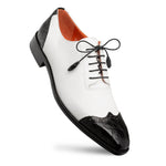 Mezlan Two-Tone Croc Wingtip Oxford Black / White (SX50023-C)