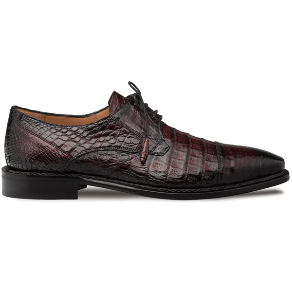 Mezlan Mens Bwn Dk Burgandy Woven Leather Derby Vibram Sole Spain Sz 9M Mezlan Anderson Crocodile Derby Shoes Burgundy (13584-F  main image 2