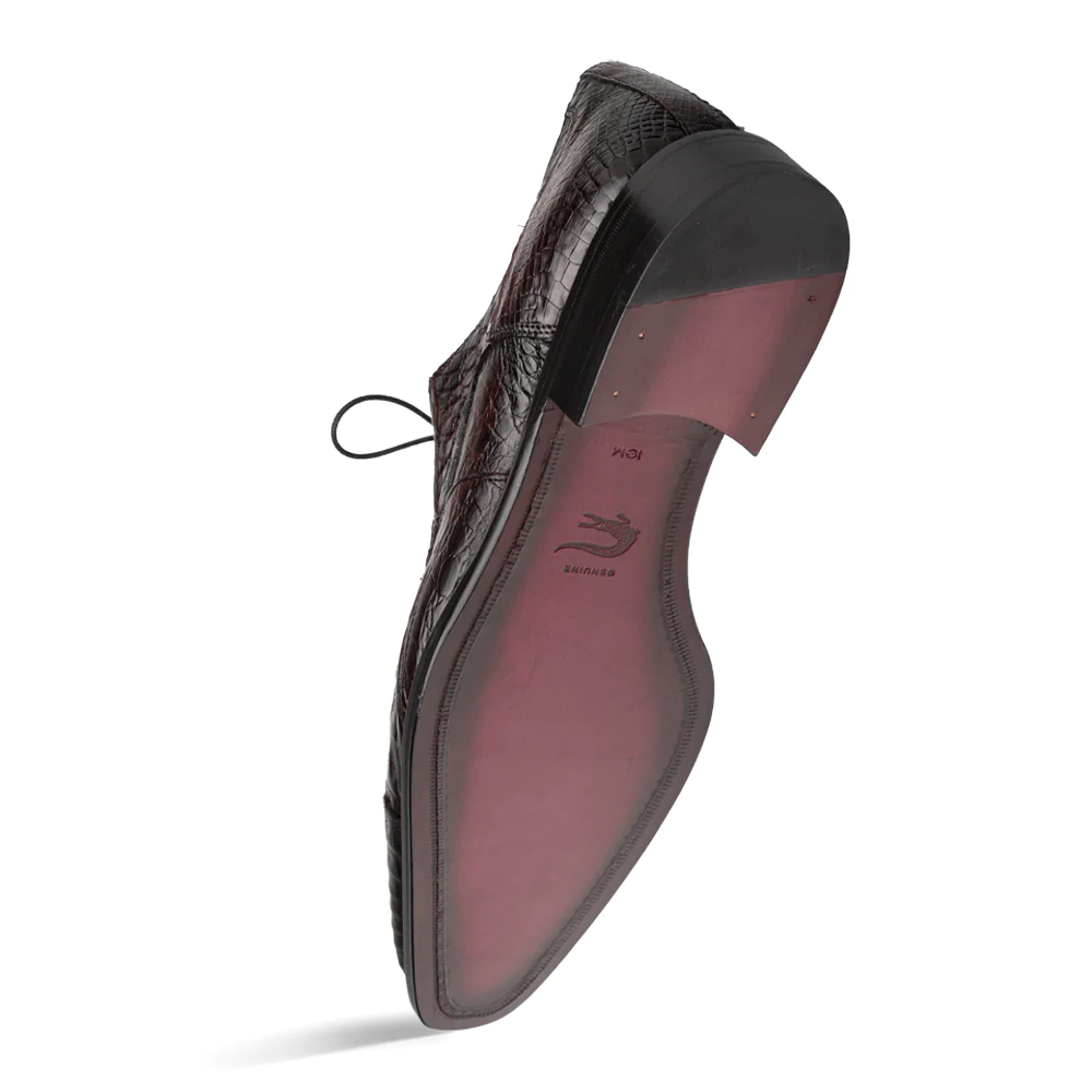 Mezlan Giovane Fuscus Crocodile Cap Toe Derby Burgundy (50032-F)