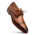 Mezlan Giovane Fuscus Crocodile Cap Toe Derby Camel (50032-F)