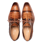 Mezlan Giovane Fuscus Crocodile Cap Toe Derby Camel (50032-F)