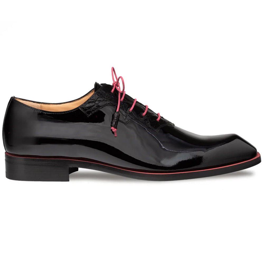 Mezlan Asymmetrical Hi-Shine / Crocodile Oxfords Black (EX4967-J)