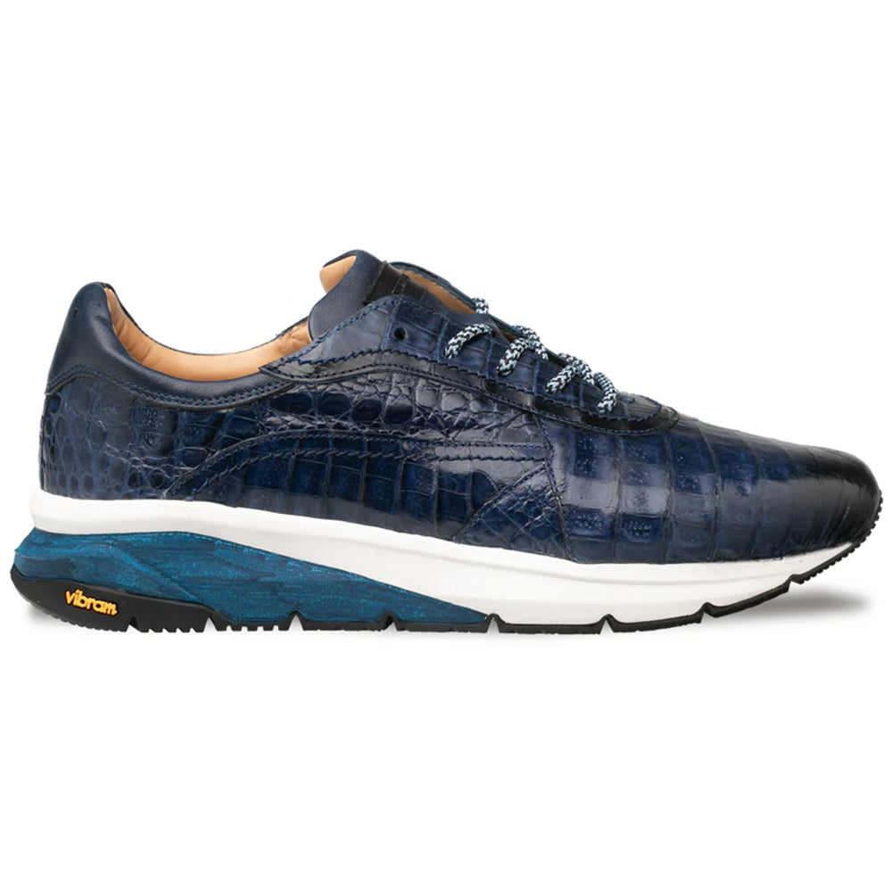 Mezlan Quevedo Crocodile Sneaker Blue / Jean (50063-F)