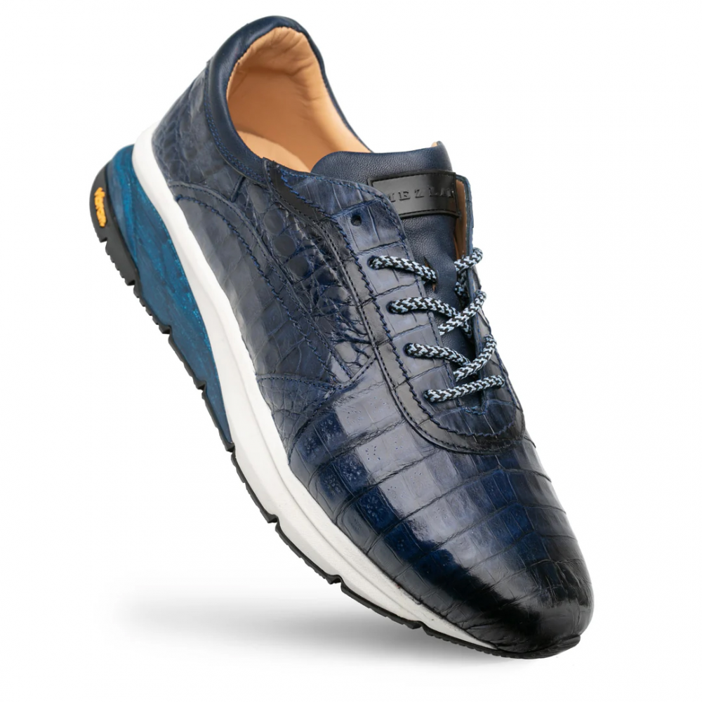Mezlan Quevedo Crocodile Sneaker Blue / Jean (50063-F)