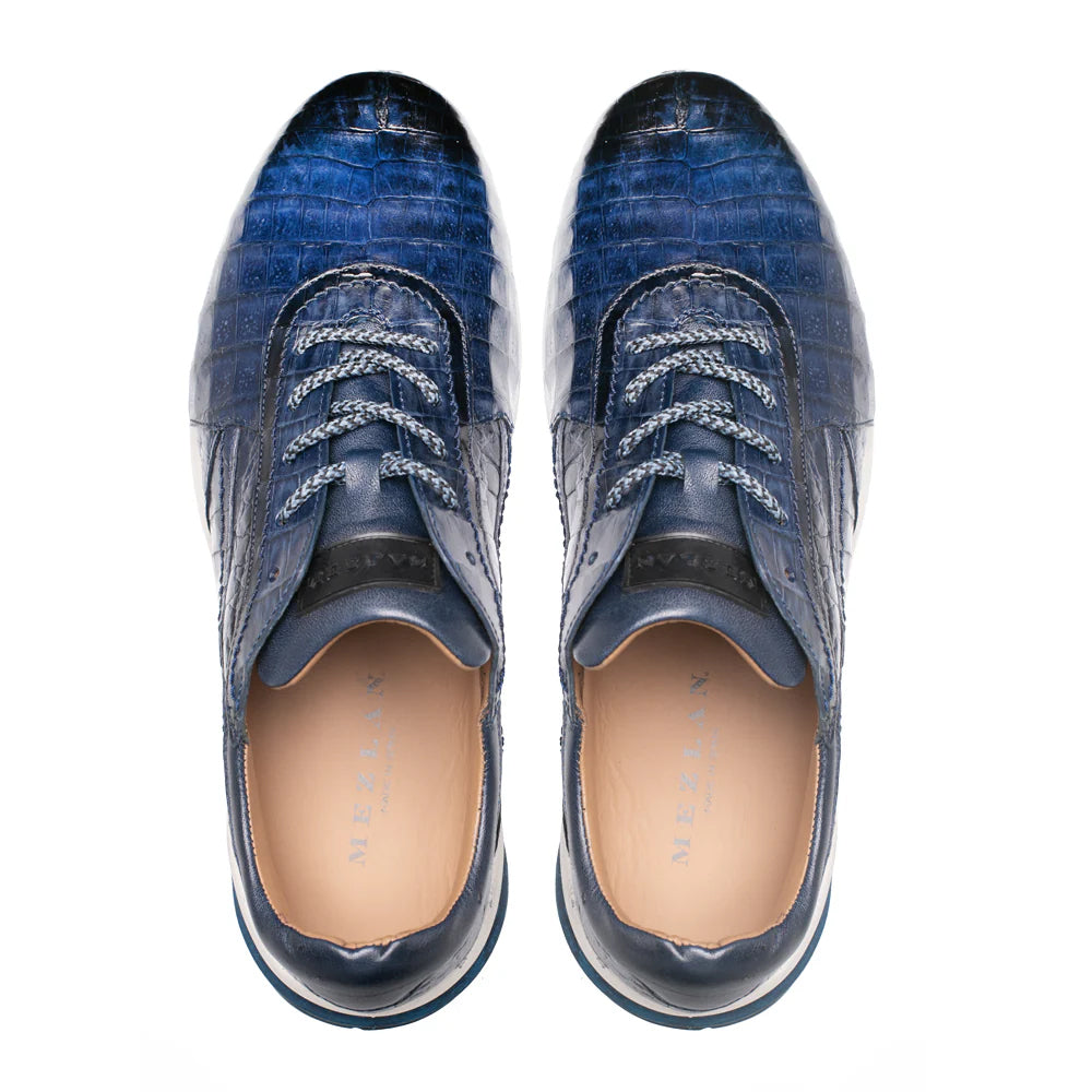 Mezlan Quevedo Crocodile Sneaker Blue / Jean (50063-F)