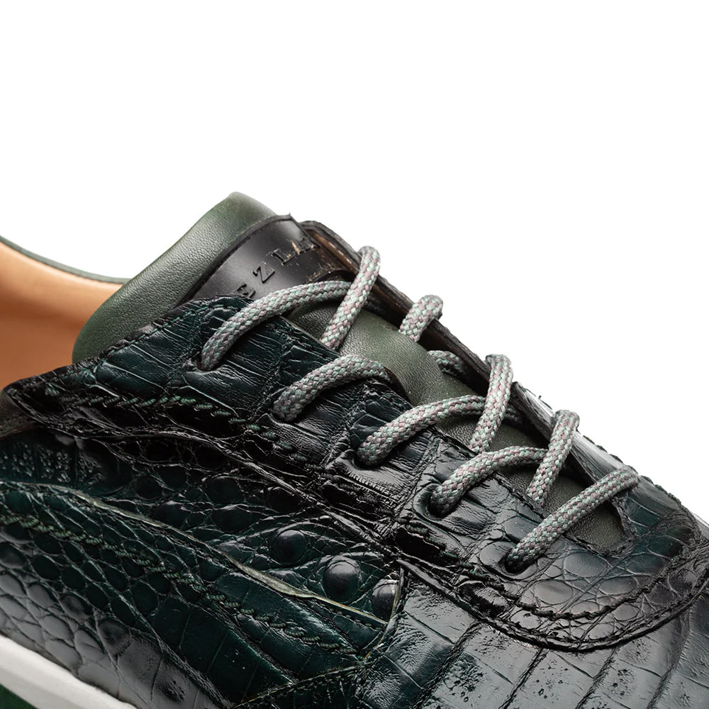 Mezlan Quevedo Crocodile Sneaker Forest / Green (50063-F)