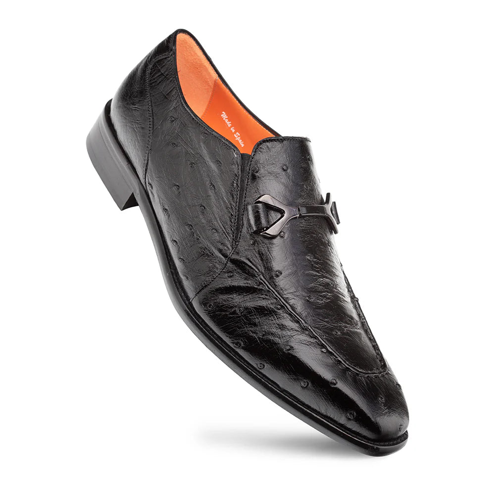 Mezlan Ostrich Ornament Loafer Black (SX50096-S)