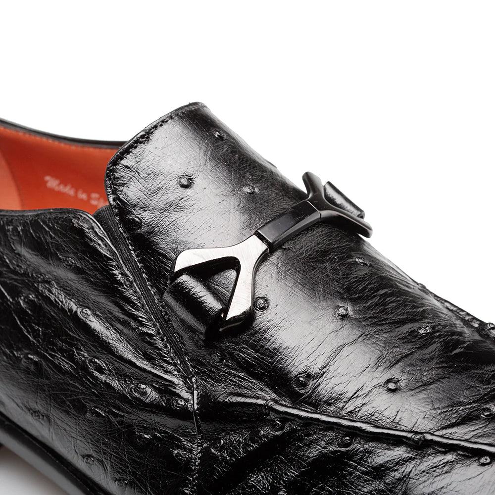 Mezlan Ostrich Ornament Loafer Black (SX50096-S)