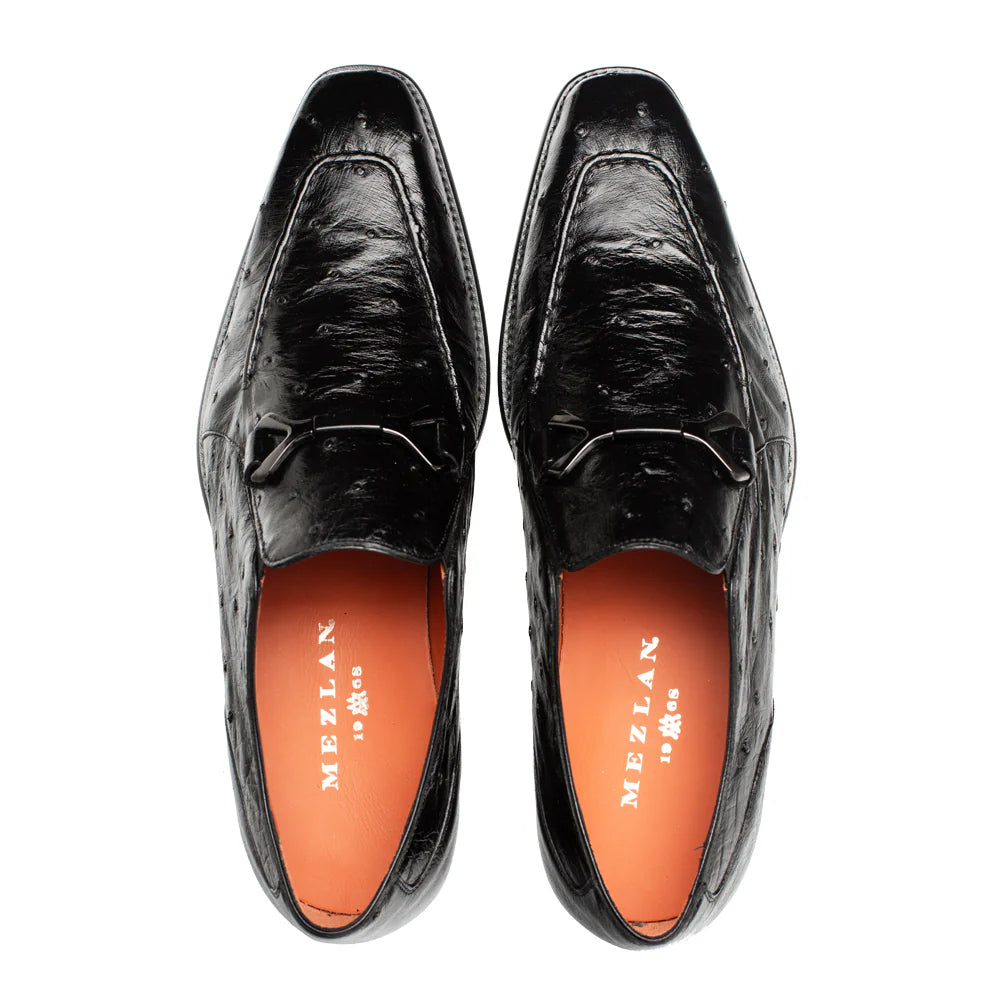 Mezlan Ostrich Ornament Loafer Black (SX50096-S)