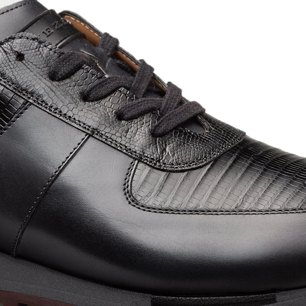 Mezlan Greenwich Calf / Lizard Sneaker Black (50188-L