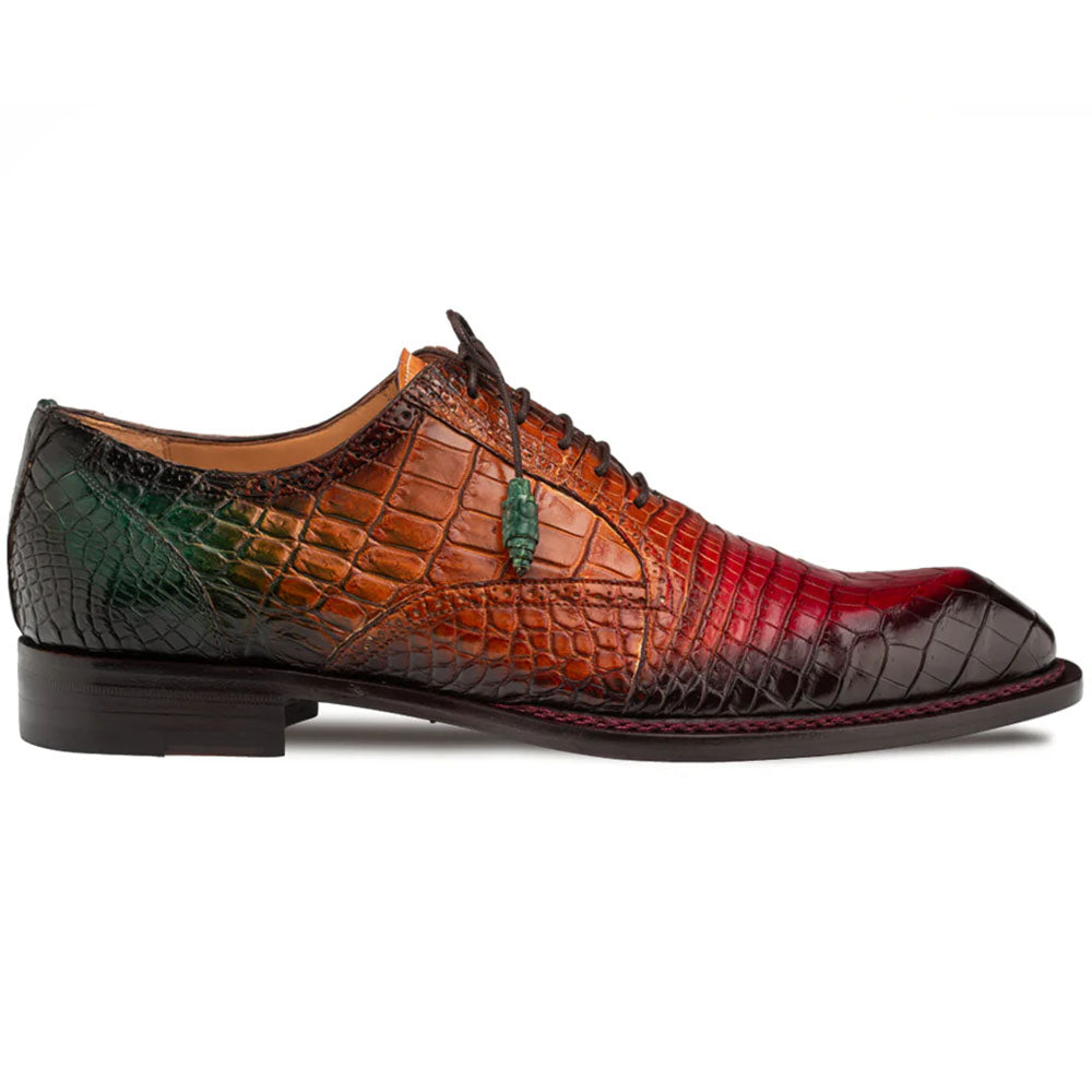Mezlan Marble Multi-Tone Alligator Oxford Cognac Multi (50194-J)