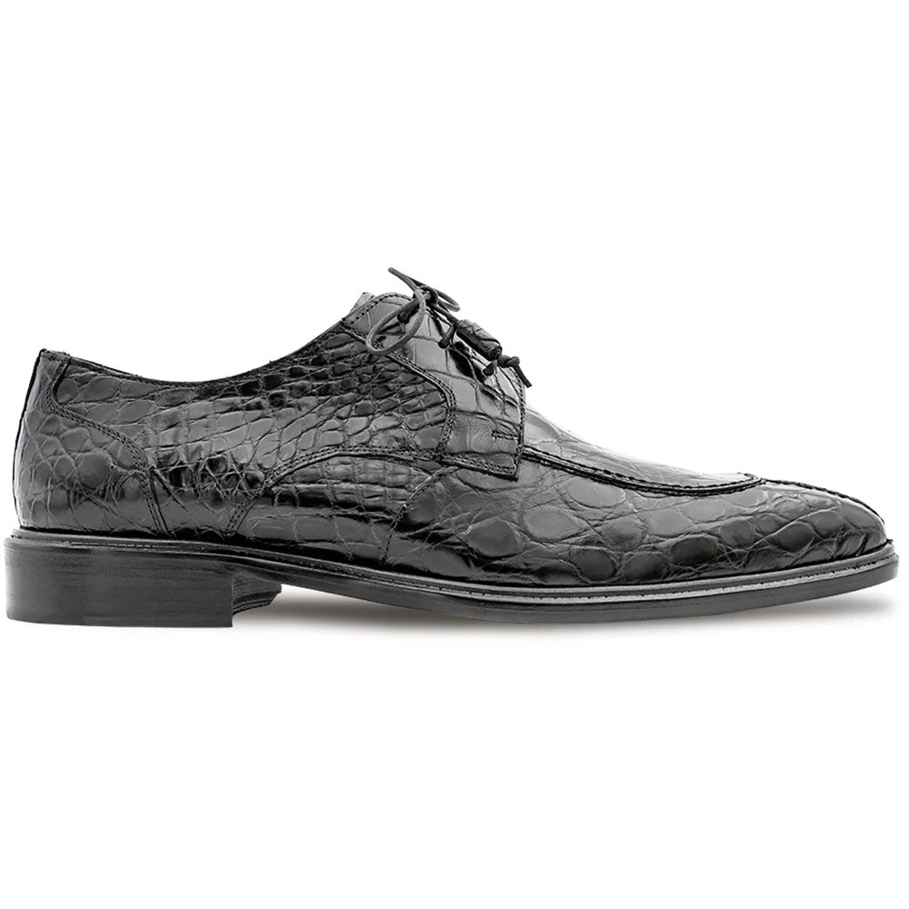 Mezlan Crocodile Split Toe Lace-Up Derby Black (EX50278-C)