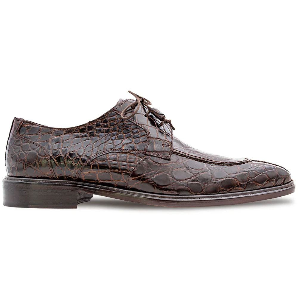 Mezlan Crocodile Split Toe Lace-Up Derby Brown (EX50278-C)