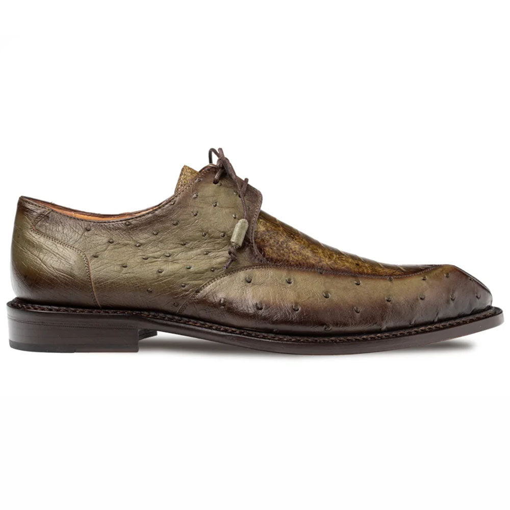 Mezlan Cerler Ostrich Split Toe Derby Olive (50300-SP)