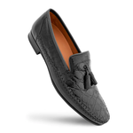 Mezlan Crocodile Tassel Moccasin Black (7394-CL)