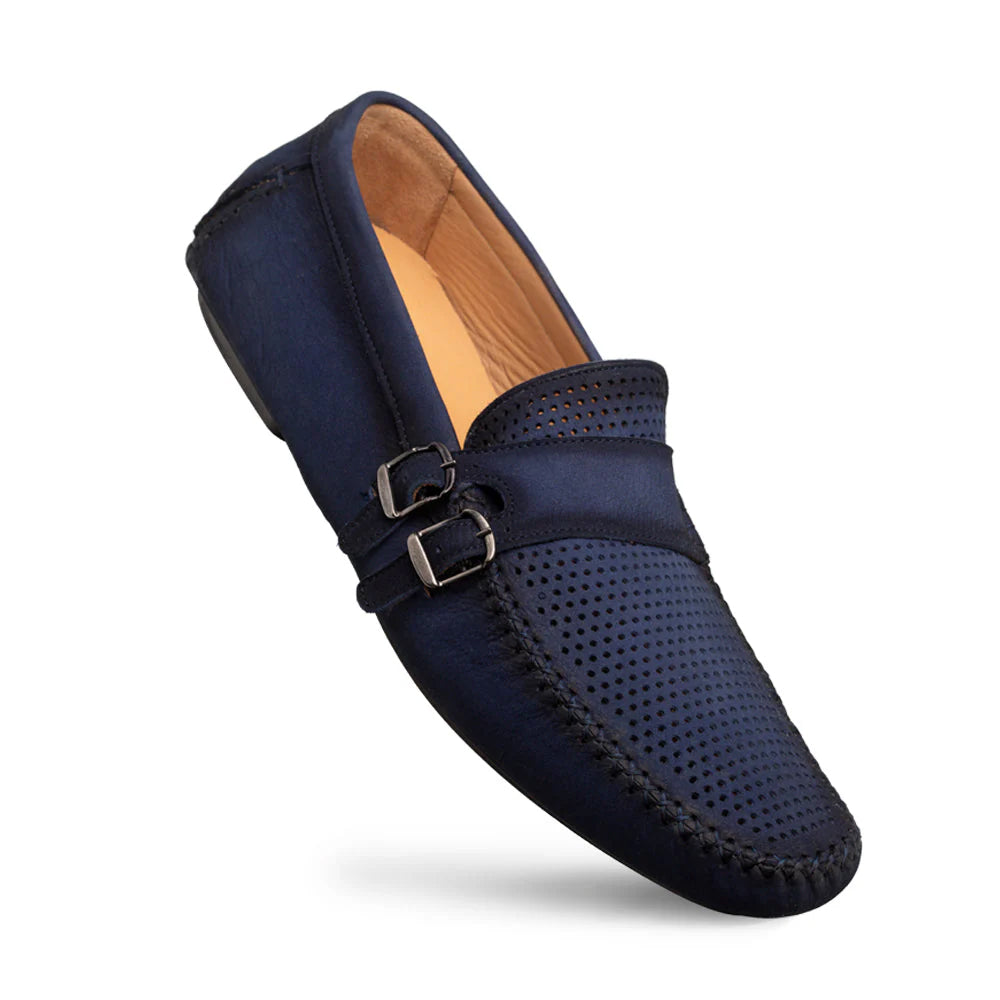 Mezlan Nubuck Ornament Driver Blue