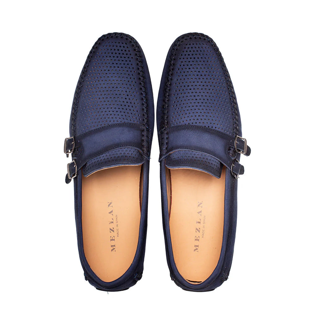 Mezlan Nubuck Ornament Driver Blue