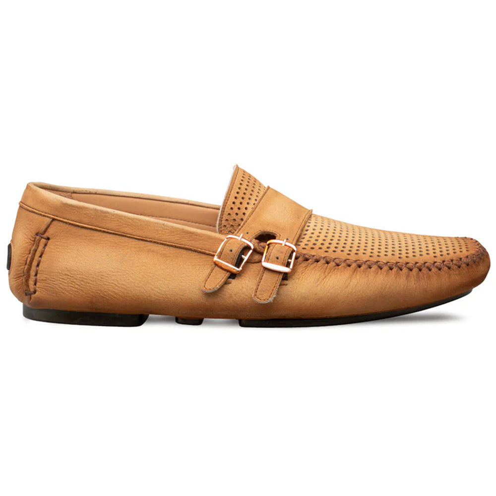 Mezlan Nubuck Ornament Driver Cognac