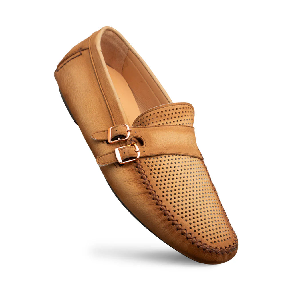 Mezlan Nubuck Ornament Driver Cognac
