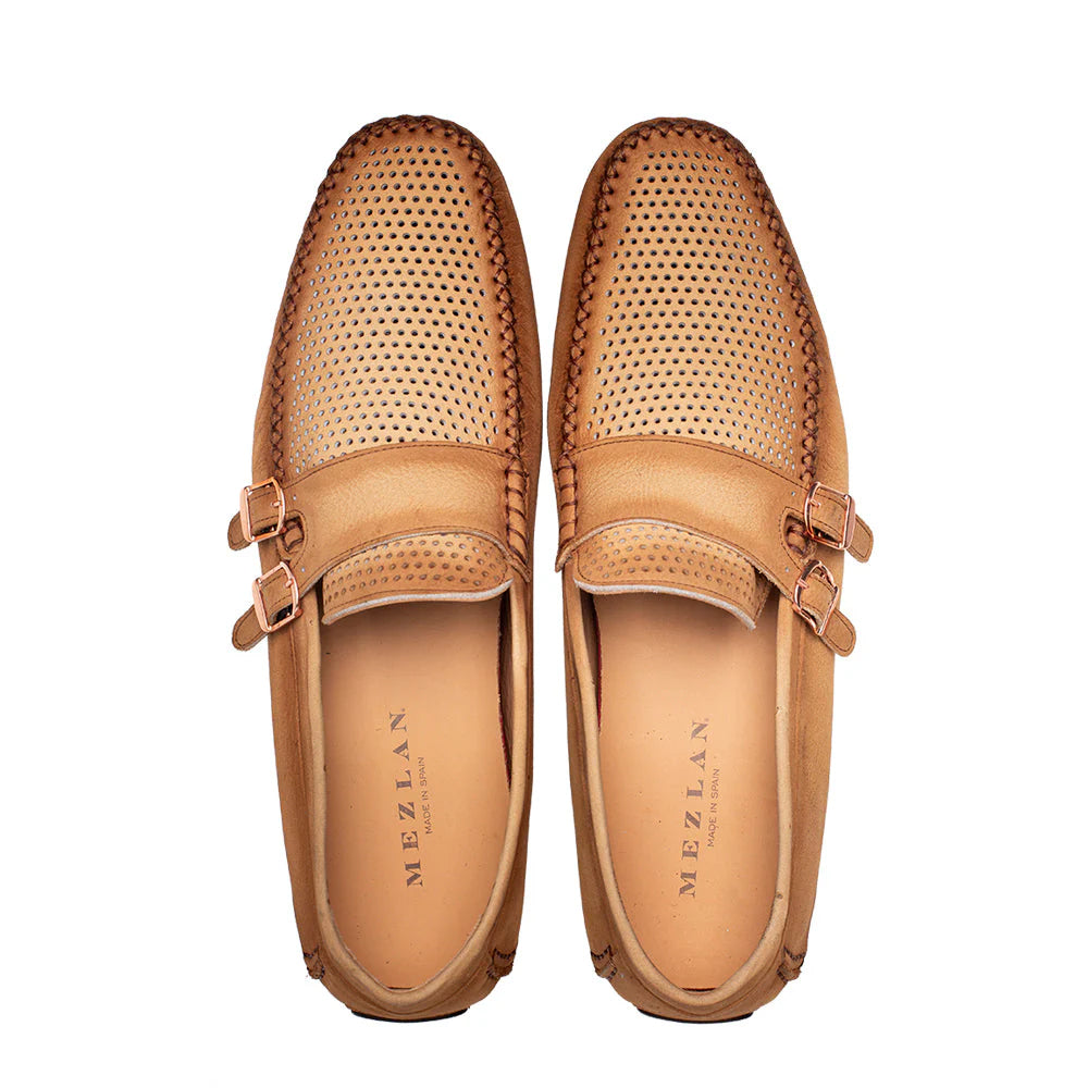 Mezlan Nubuck Ornament Driver Cognac